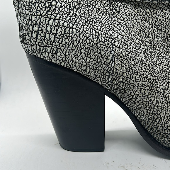 Rag & Bone Grey Crackled Leather Heel Ankle Boots Booties Shoes **Sz 40/Sz 10** - Picture 6 of 8